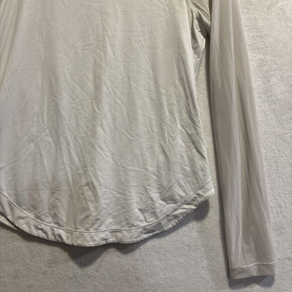 Lululemon Smooth Stride Top Mesh Long Sleeves Running Stretch White Women's 4 - Picture 5 of 13